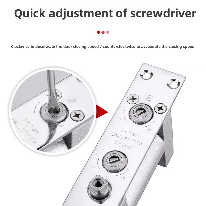 Heavy Duty 180 Degrees Slide Rail Two Way Door Closer Concealed Hold-open Hidden Automatic Hydraulic Overhead Door Closer - 图片 3