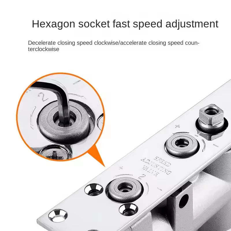 Heavy Duty 180 Degrees Slide Rail Two Way Door Closer Concealed Hold-open Hidden Automatic Hydraulic Overhead Door Closer - 图片 5