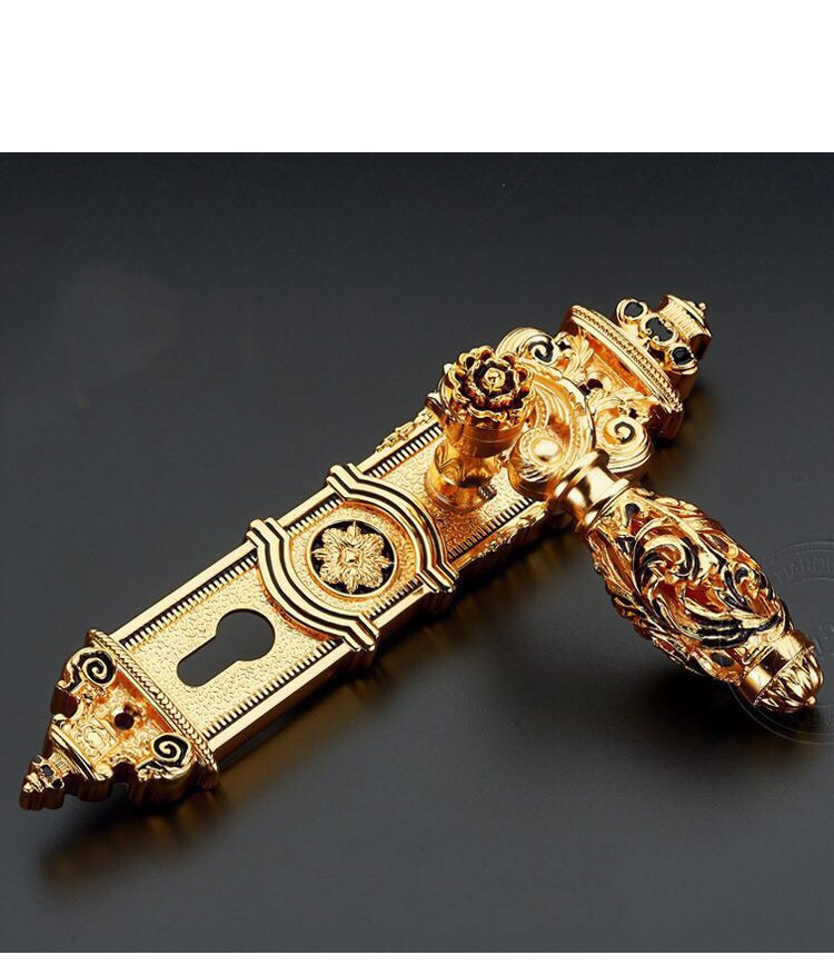 Wooden Door Lock Handle Lock Room Door Lock European Luxury Style Villa Lock - 图片 3