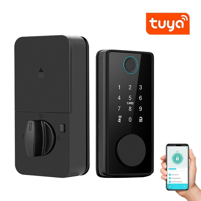 Graffiti Smart Door Lock Wooden Door Fingerprint Lock Auxiliary Closing - 图片 7
