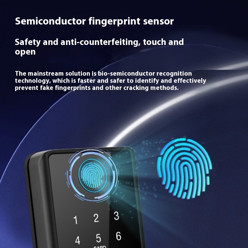 Graffiti Smart Door Lock Wooden Door Fingerprint Lock Auxiliary Closing - 图片 4