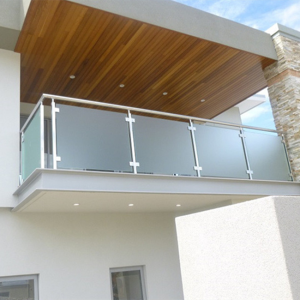 Tempered Glass Railing Stainless Steel Balcony Handrail