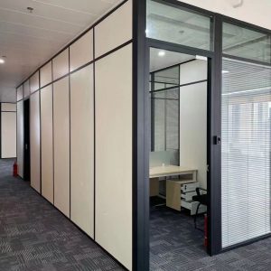 Aluminum Office Partition Demountable Tempered Glass Panel