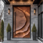 Solid Wood Pivot Front Door | JuSen