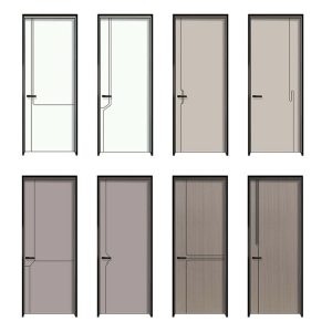 Aluminum Slab Interior Door Waterproof Simulated Wood Grain