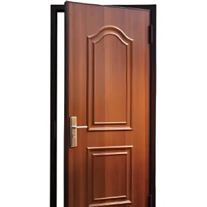 Wood Grain PVC Steel-wood Composite Security Door Fire Prevention Commercial Entry Anti-pry Door