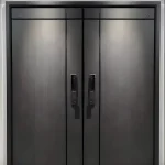 Wood Grain PVC Steel-wood Composite Security Door Fire Prevention Commercial Entry Anti-pry Door