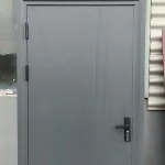 Wood Grain PVC Steel-wood Composite Security Door Fire Prevention Commercial Entry Anti-pry Door